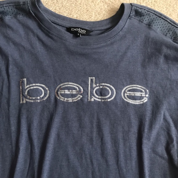 SOLD - Bebe Long Sleeve Smoke Blue Top - NWT - Picture 4 of 14